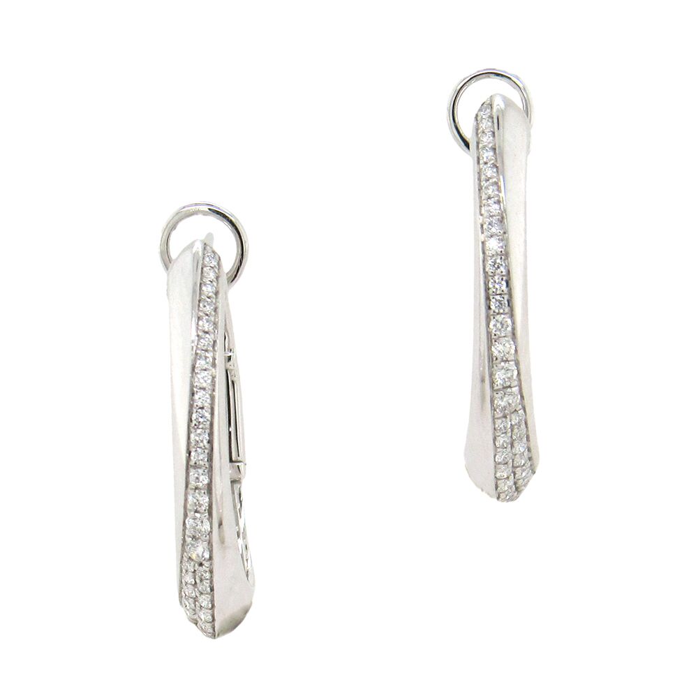 SimonG: Tapered Oval Diamond Hoops