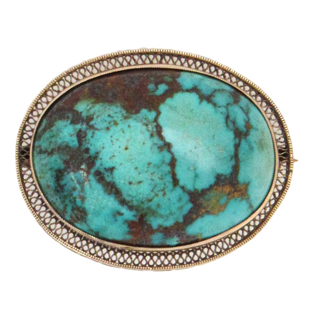 Antique Turquoise Brooch