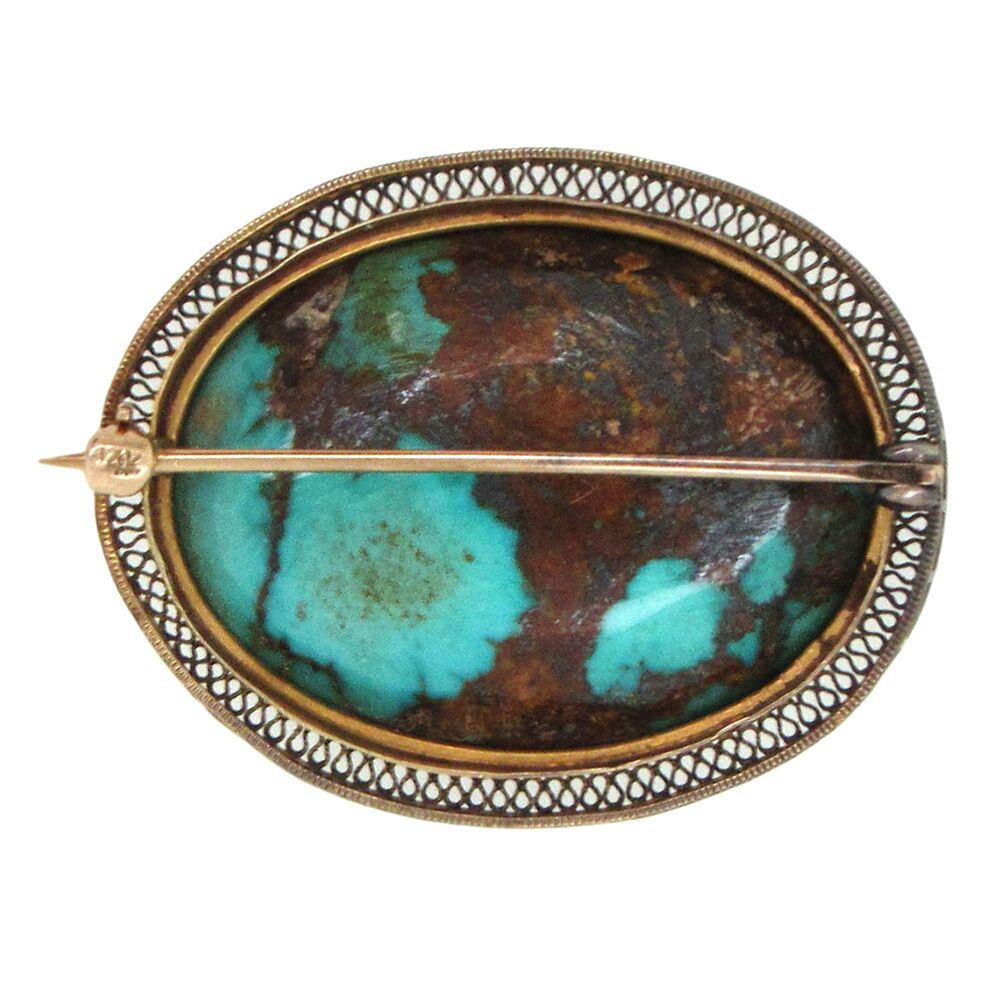 Antique Turquoise Brooch - Image 2