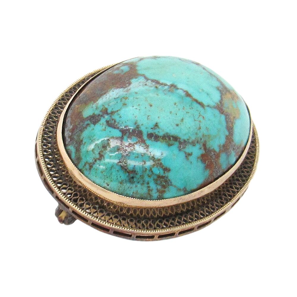 Antique Turquoise Brooch - Image 3