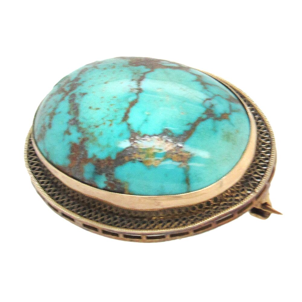Antique Turquoise Brooch - Image 4