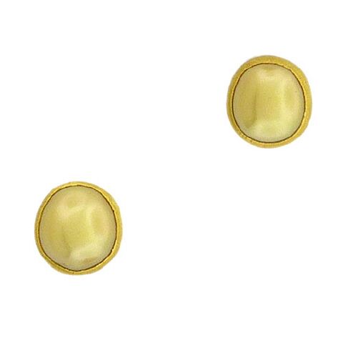 Golden Pearl Stud Earrings