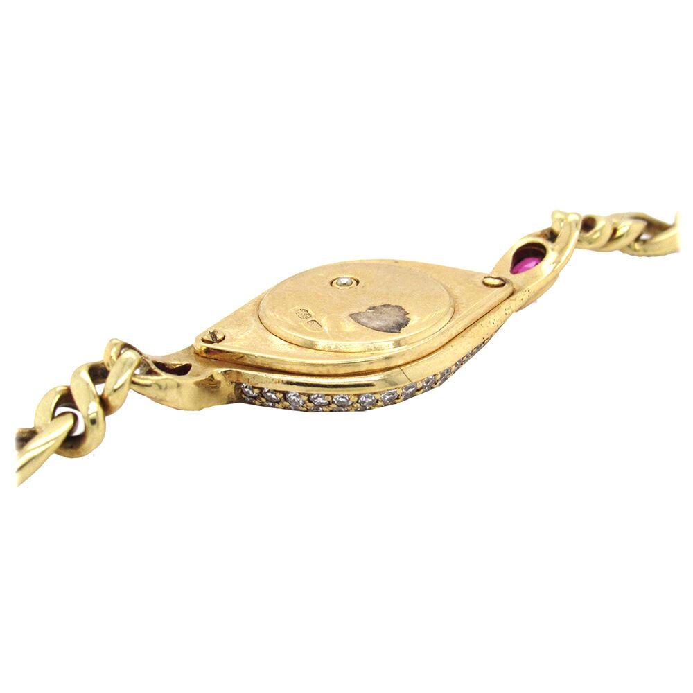 18K Gold Ruby and Diamond Omega Cocktail Watch - Image 6