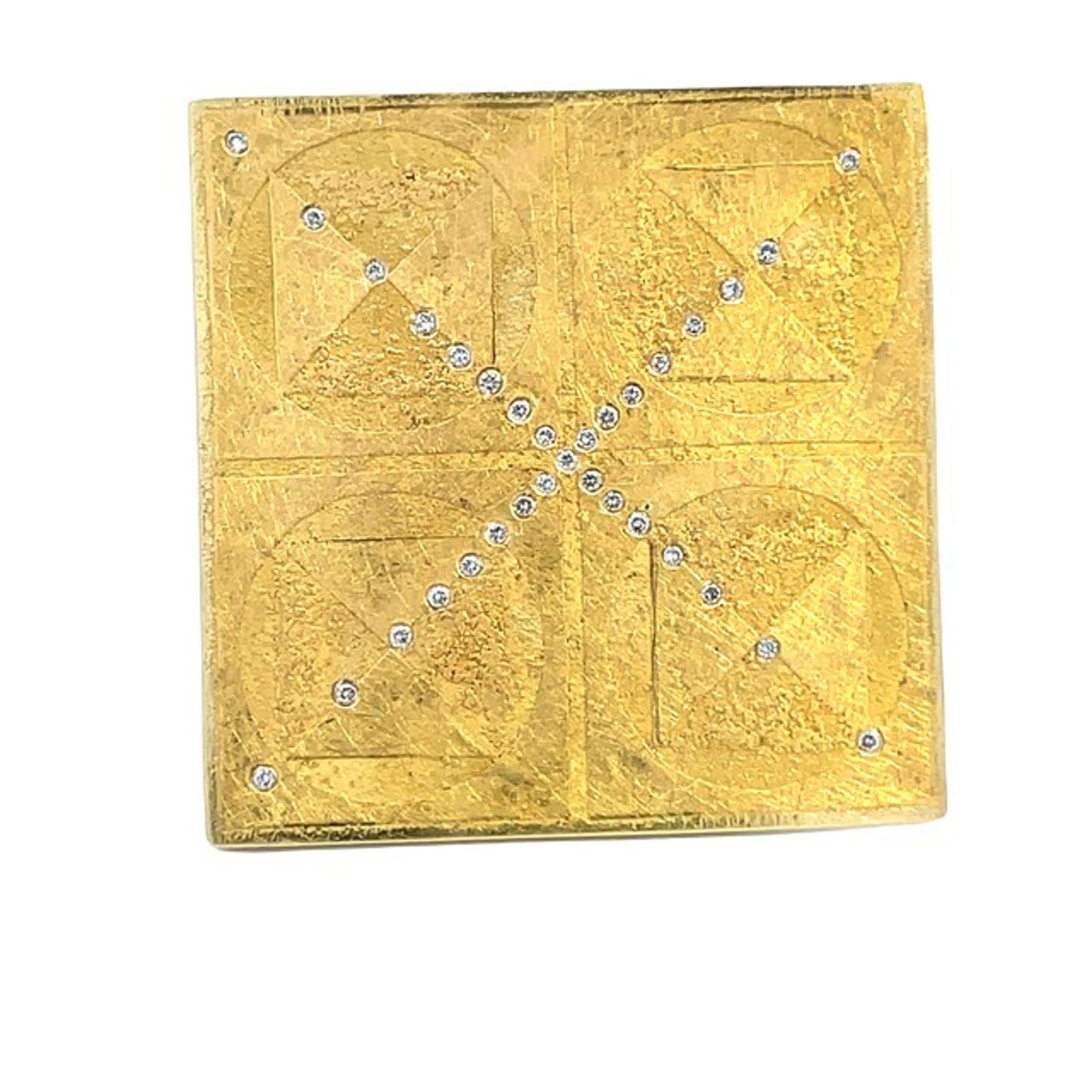 Michael Zobel 18K Diamond 'X' Pin/Pendant - Image 4