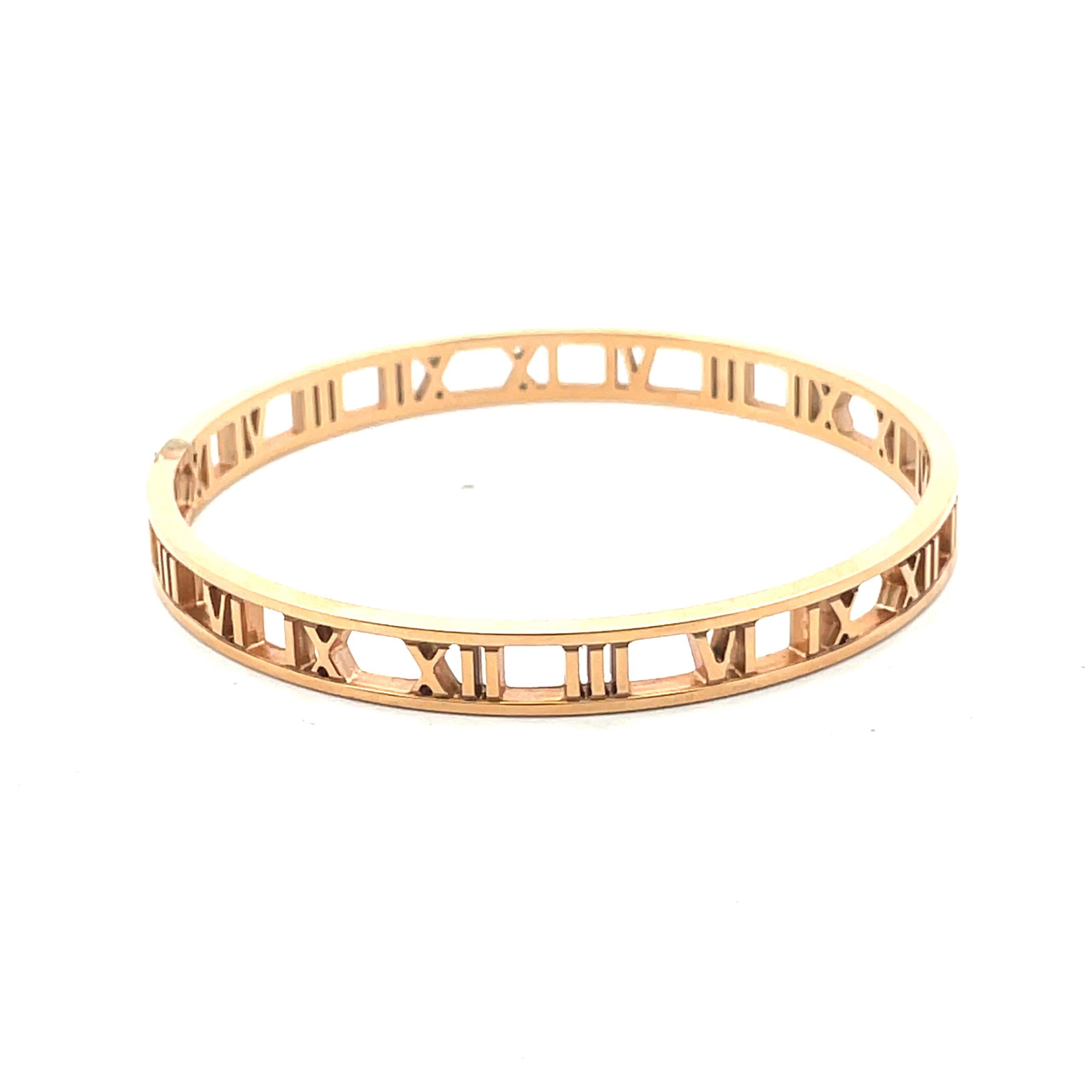 18K Rose Gold Tiffany & Co Atlas Bangle Bracelet - Image 2