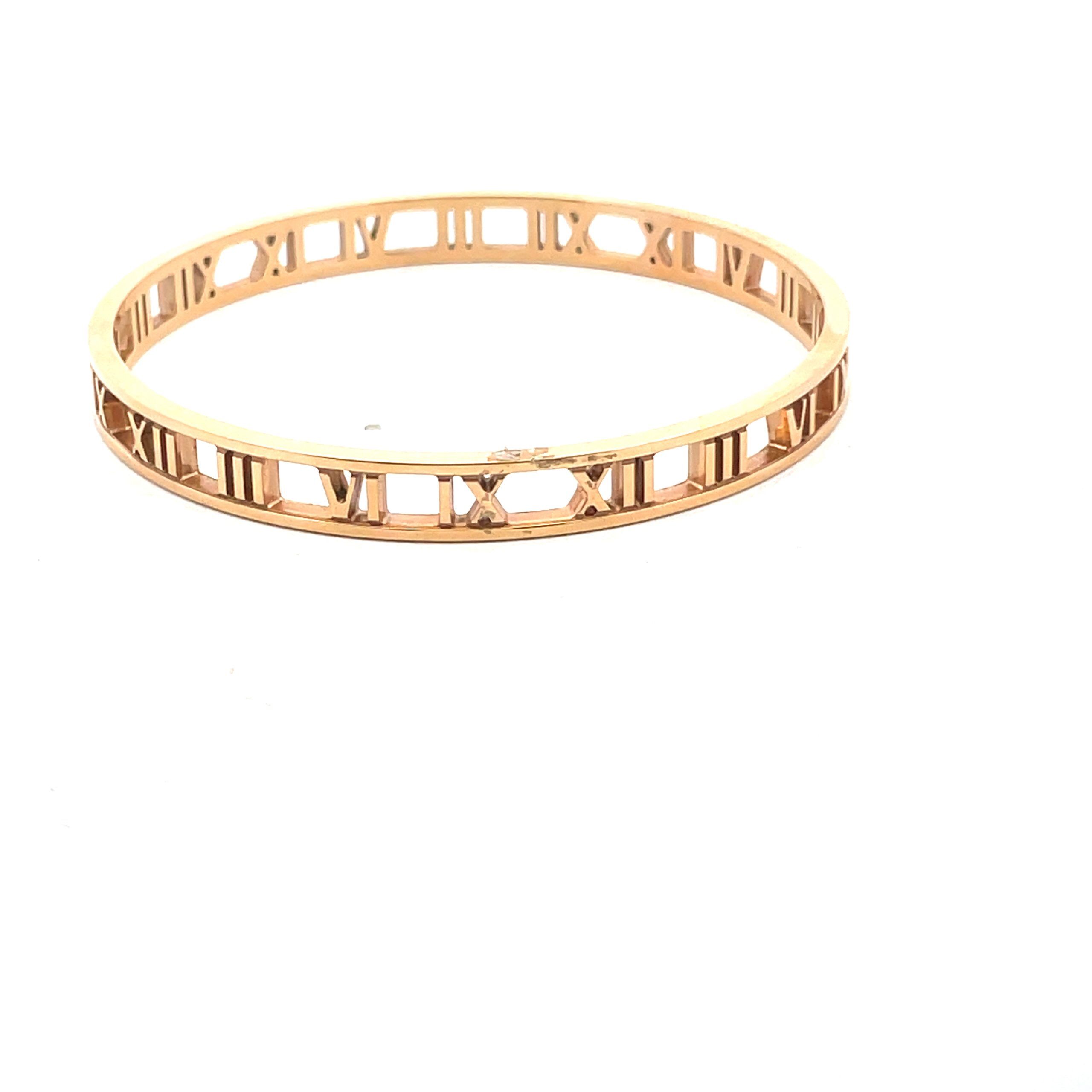 18K Rose Gold Tiffany & Co Atlas Bangle Bracelet - Image 5