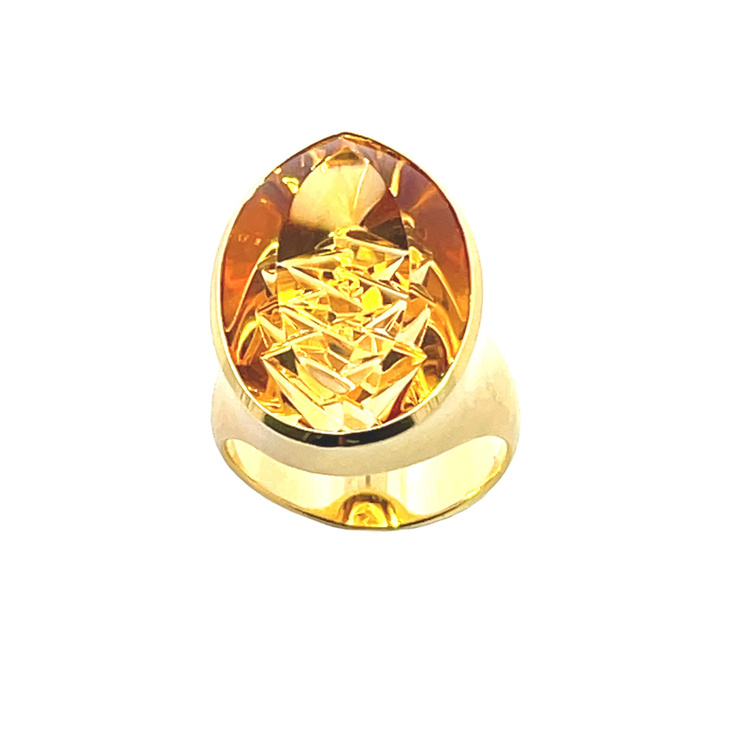 Philipp Munsteiner: Citrine 'Dragon Egg' Ring - Image 3