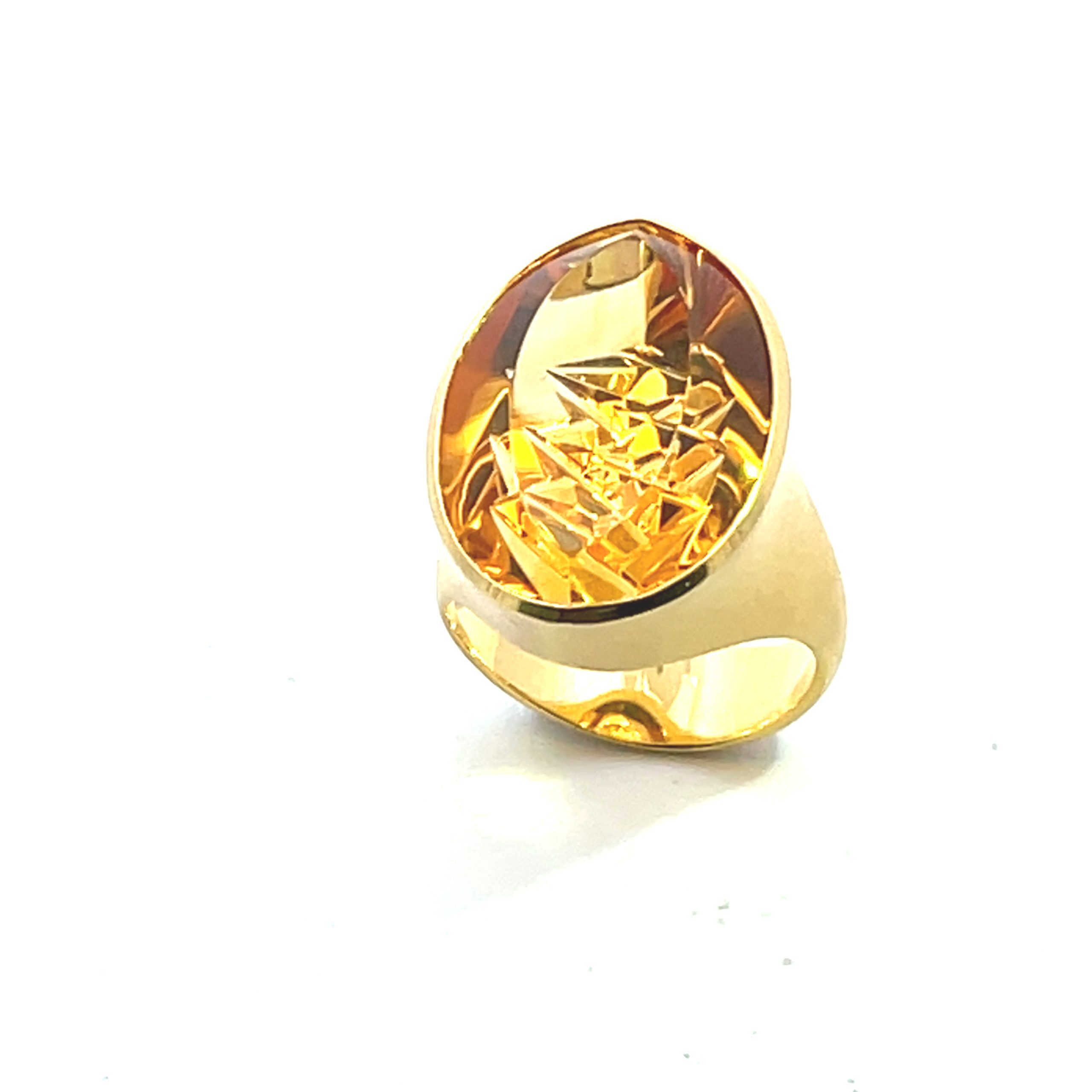 Philipp Munsteiner: Citrine 'Dragon Egg' Ring - Image 4