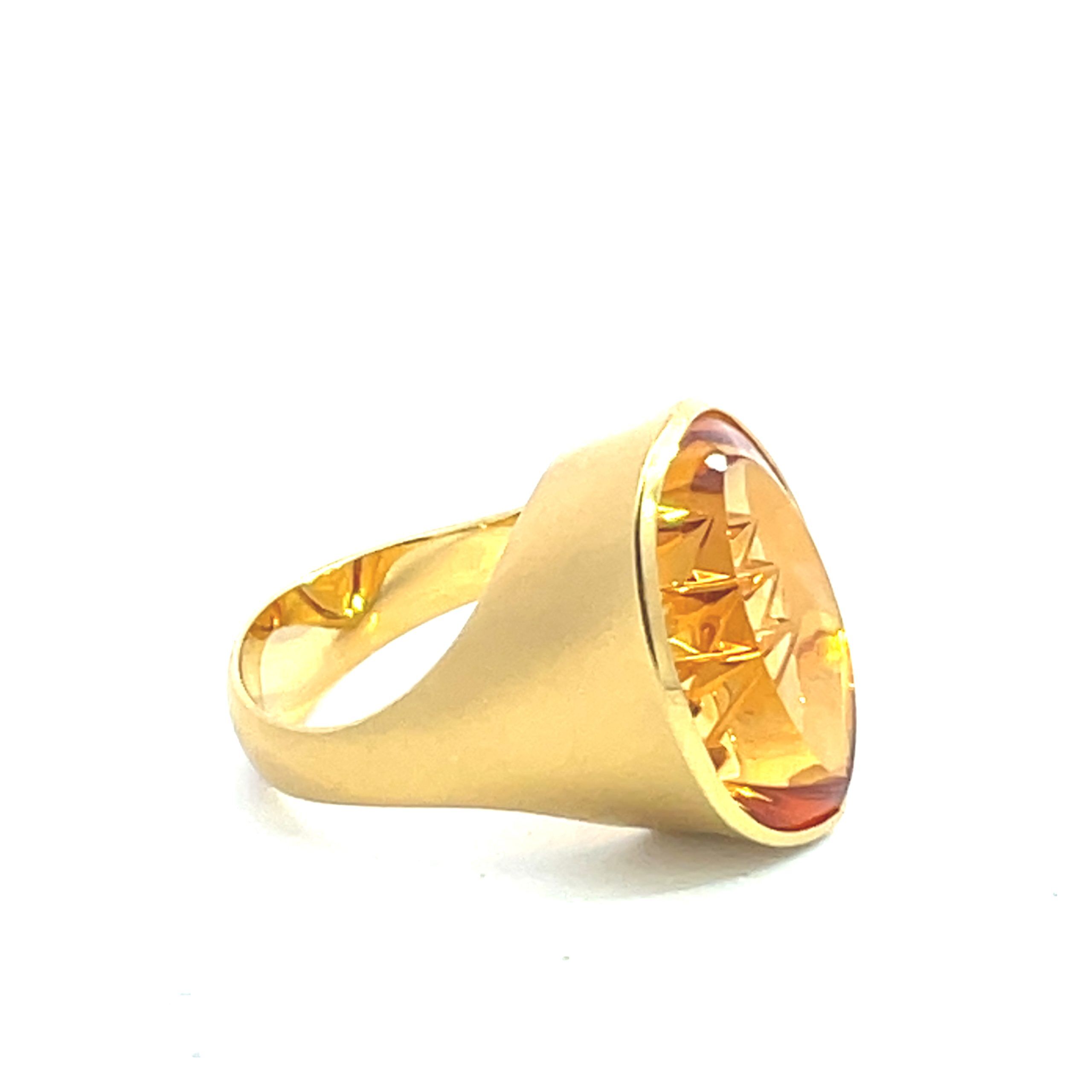 Philipp Munsteiner: Citrine 'Dragon Egg' Ring - Image 2