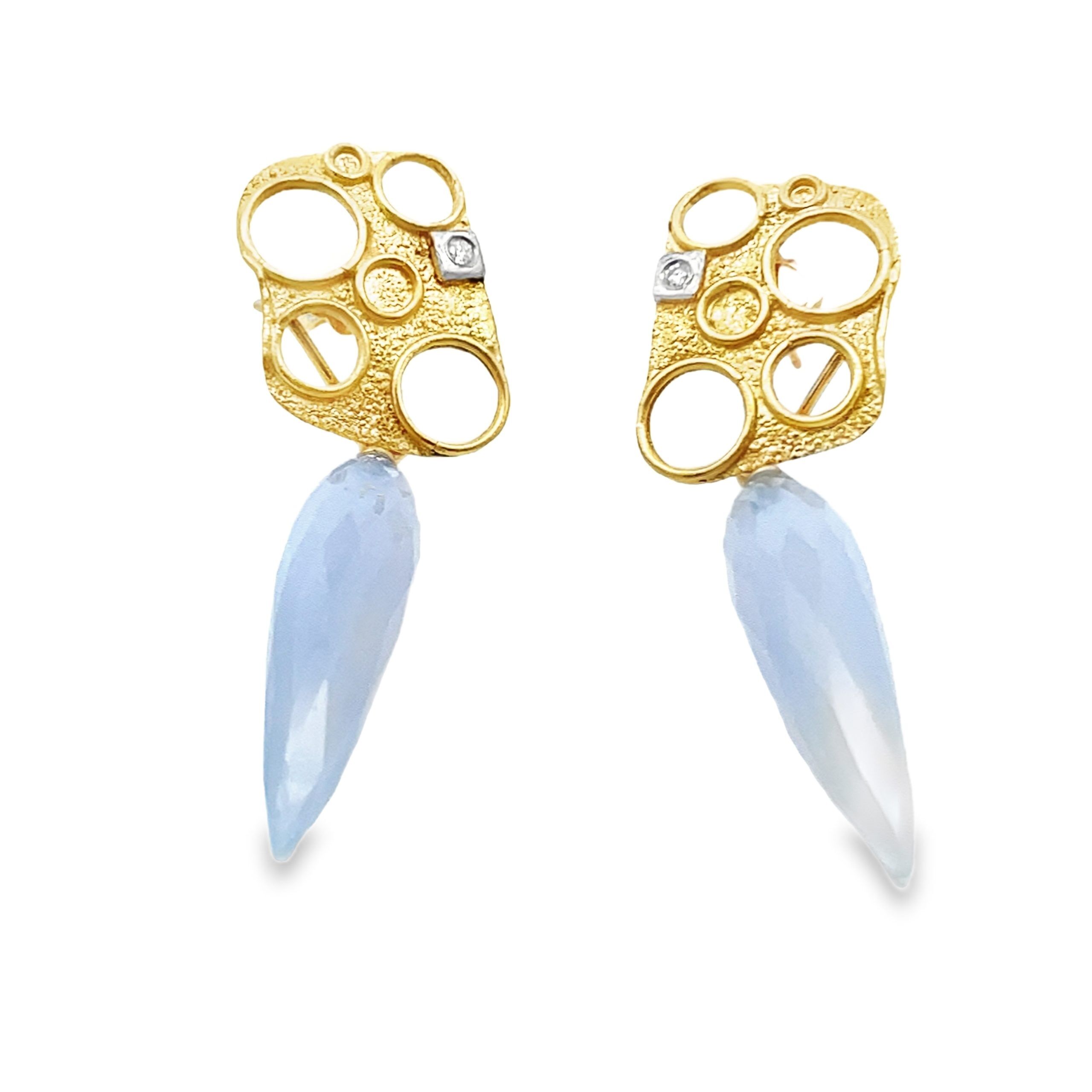 Marco Borghesi: Day/Night Blue Chalcedony Earrings - Image 4