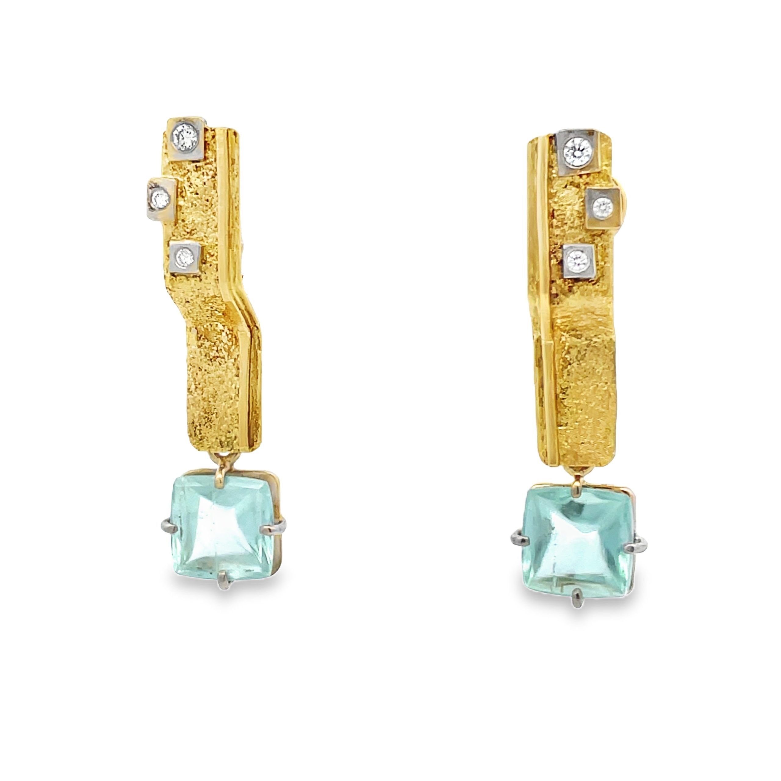 Marco Borghesi: 18K Day/Night Aquamarine Earrings - Image 3