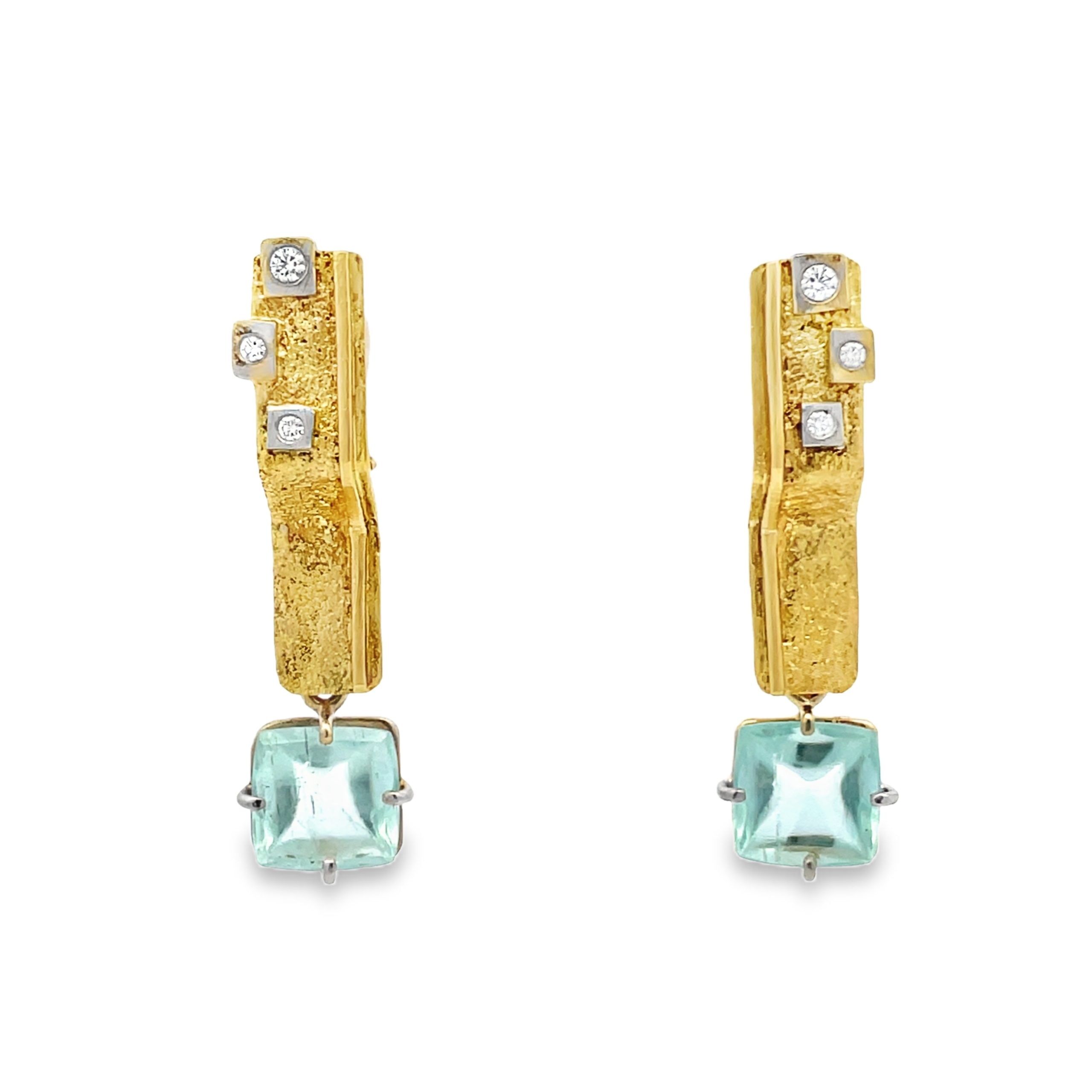 Marco Borghesi: 18K Day/Night Aquamarine Earrings - Image 5