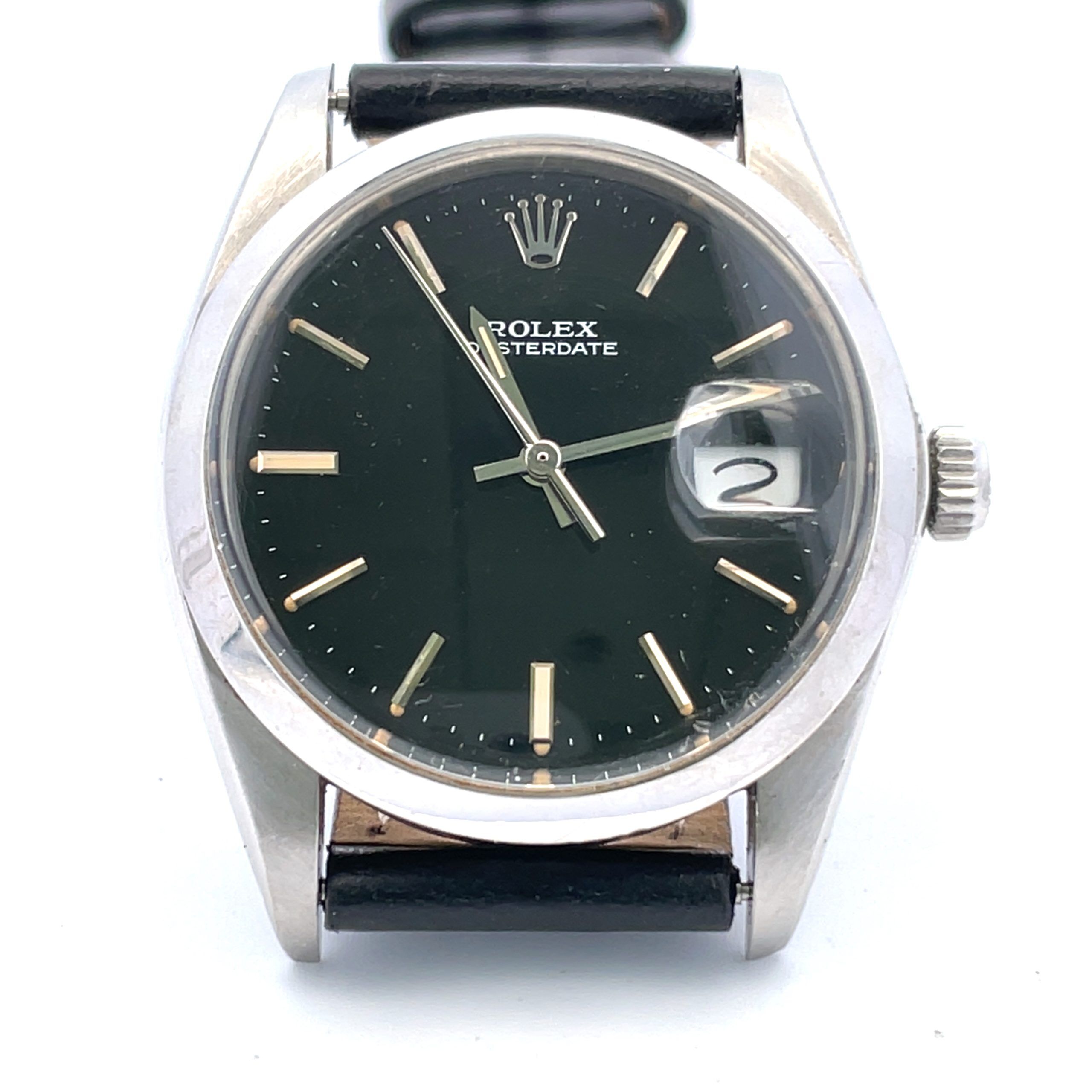 Stainless Steel Rolex OysterDate Ref. 6694 Black Dial