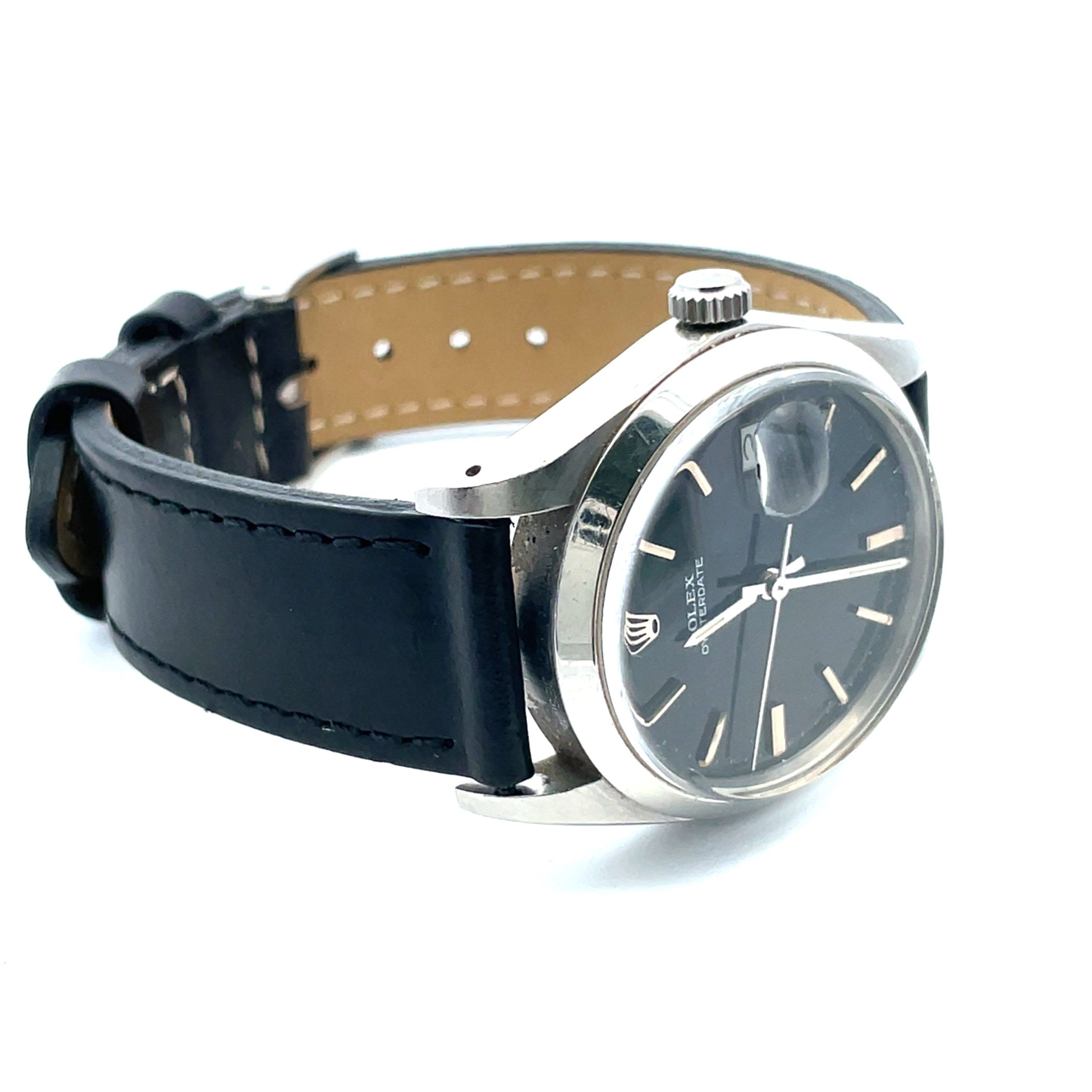 Stainless Steel Rolex OysterDate Ref. 6694 Black Dial - Image 2