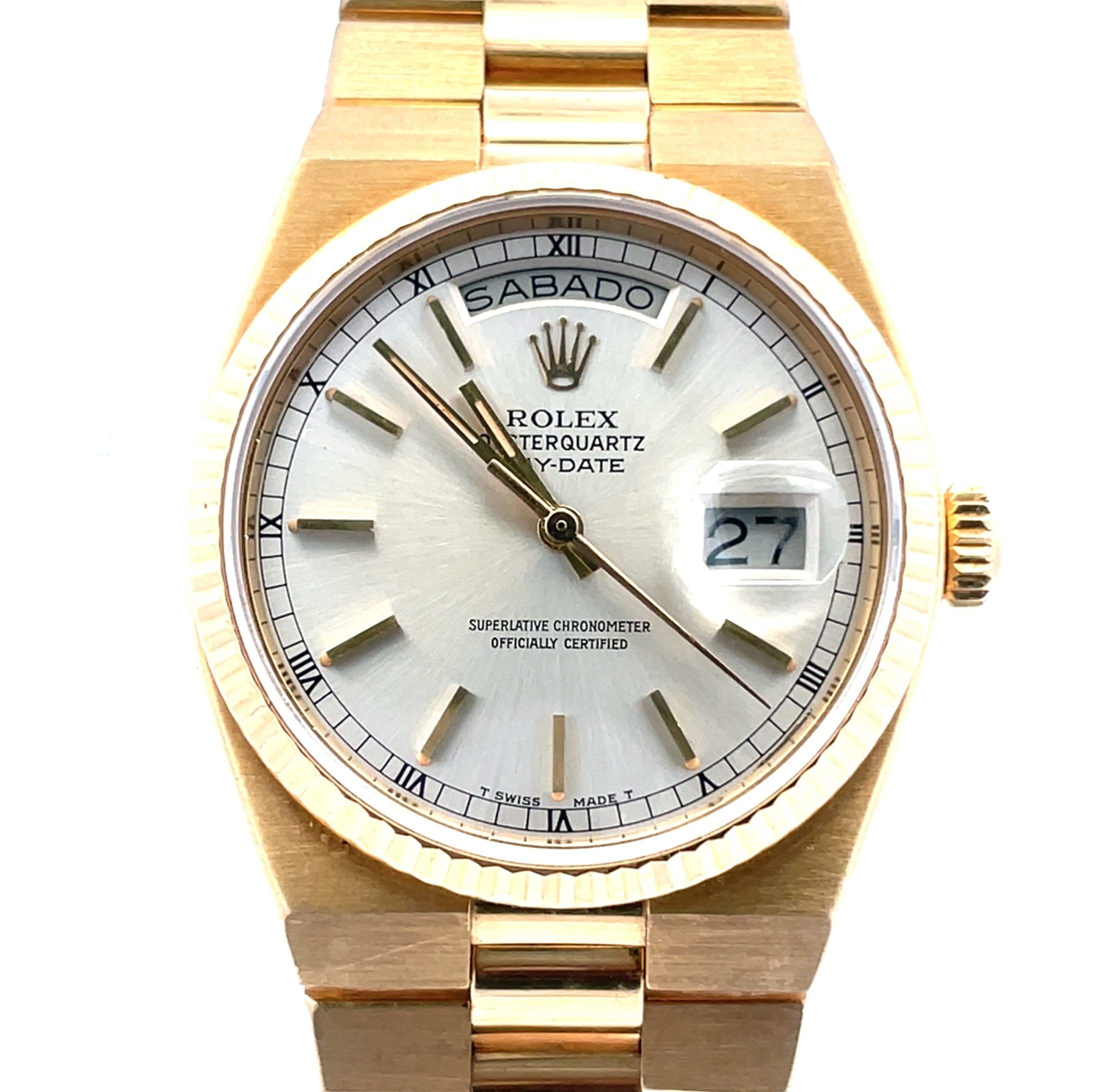 18K Rolex OysterQuartz Day-Date, Ref. 19018, Circa 1980