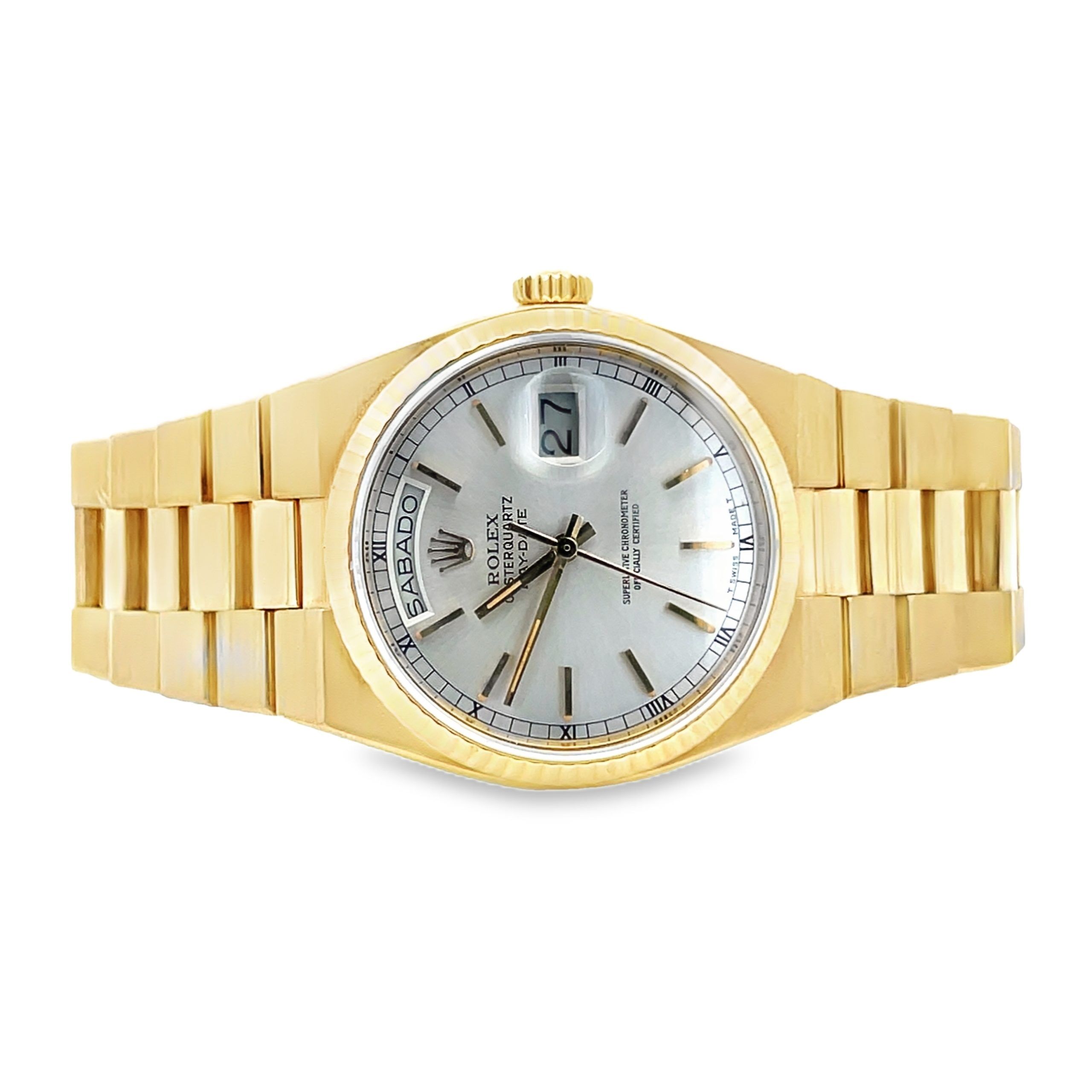 18K Rolex OysterQuartz Day-Date, Ref. 19018, Circa 1980 - Image 5