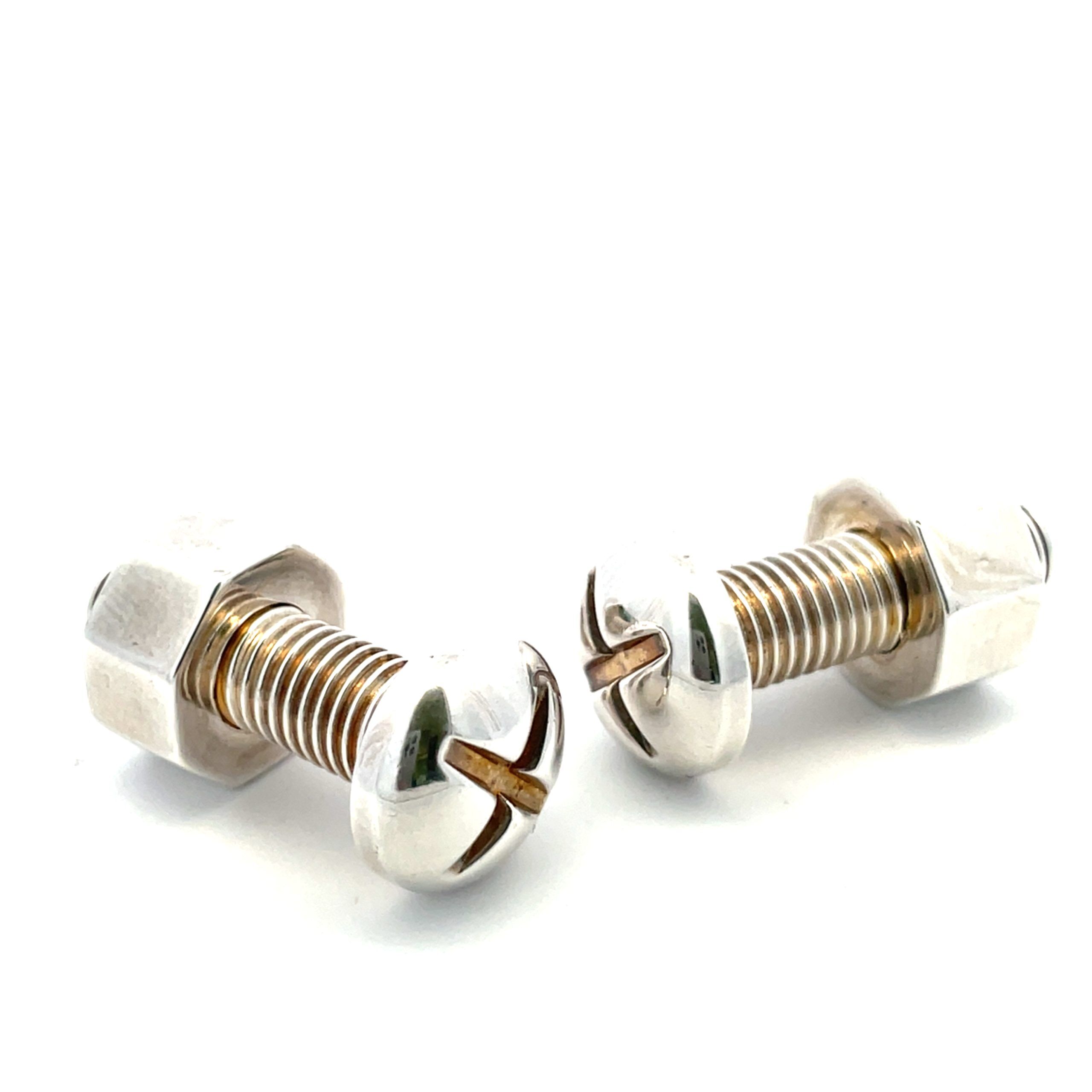 Tiffany & Co Sterling 'Nuts & Bolts' Cufflinks