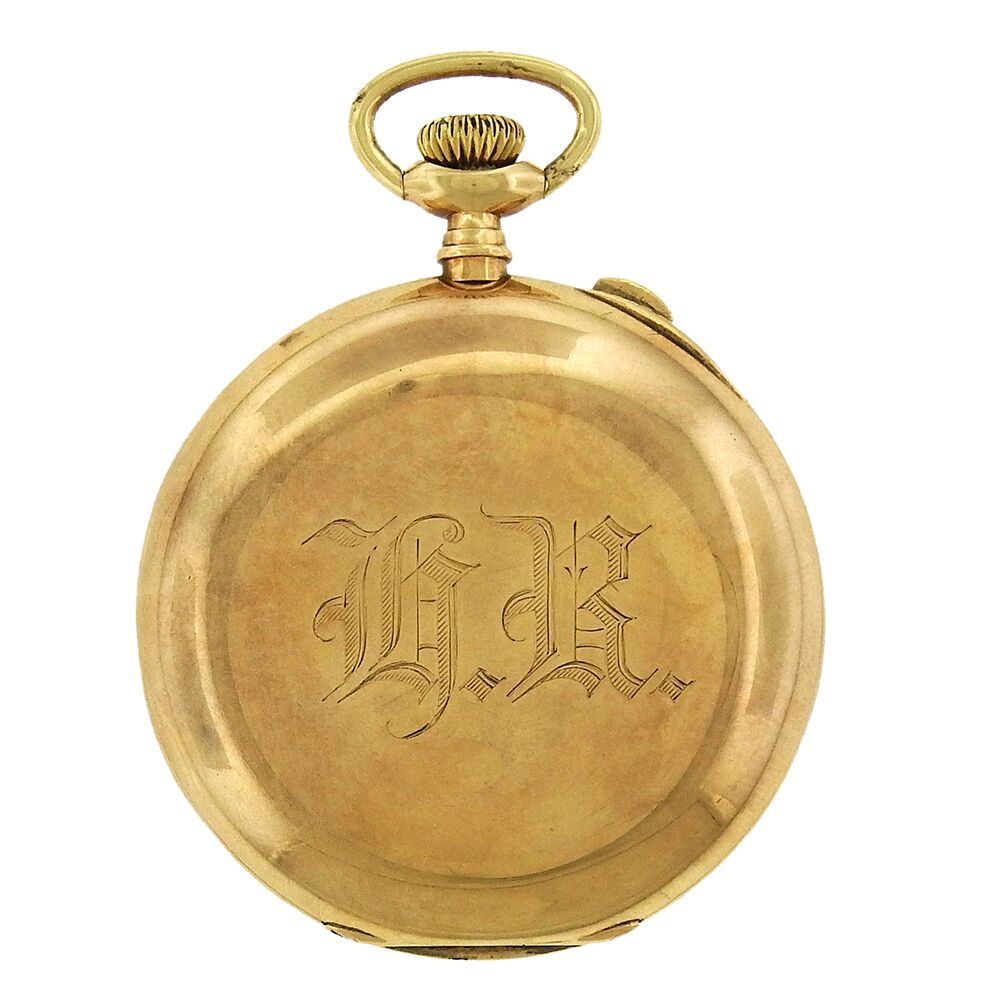 JE Caldwell 14K Split Chronograph Pocket Watch - Image 2