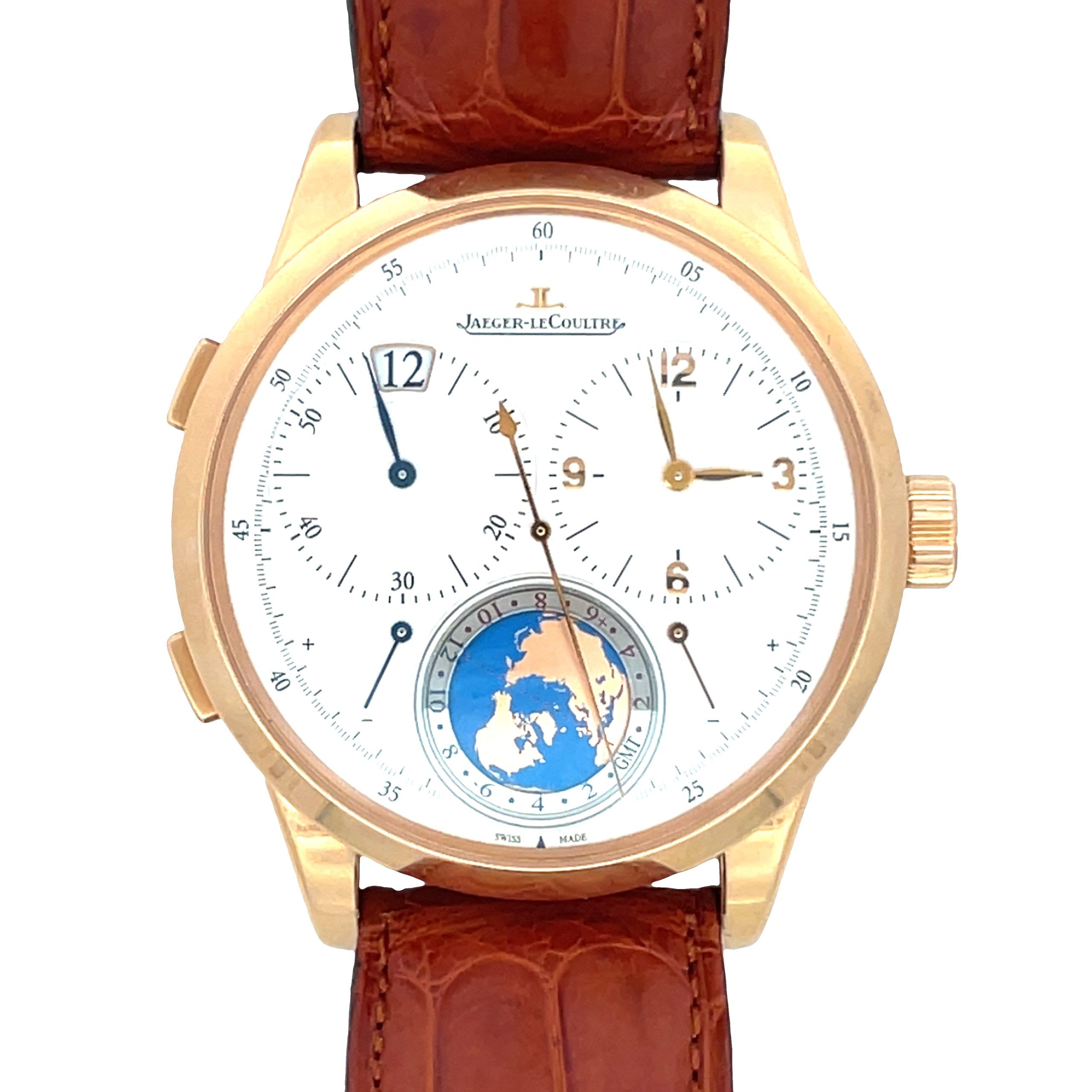 18K Rose JAeger-LeCoultre World Travel Time, B&P - Image 4